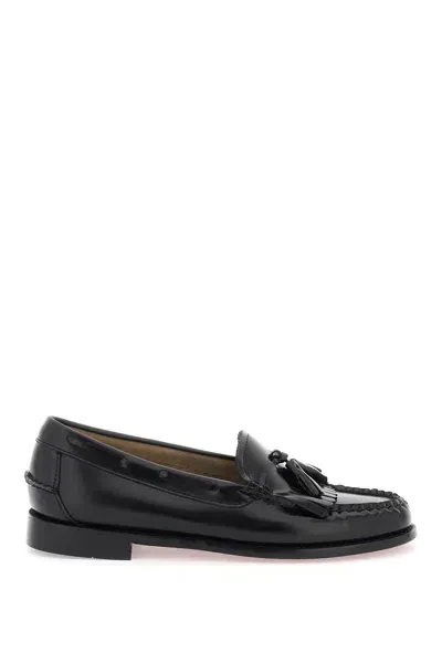 G.h. Bass & Co. Weejuns Esther Kiltie Leather Loafers In Black