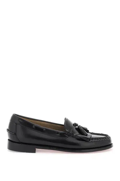 G.h.bass &amp; Co. Esther Kiltie Weejuns Loafers In Brushed Leather In Black