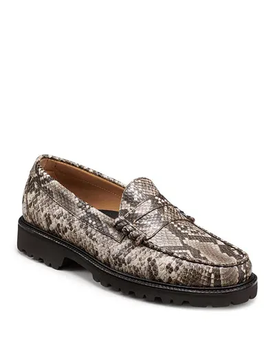 G.h.bass Larson Snakeskin Embossed Penny Loafer In Natural