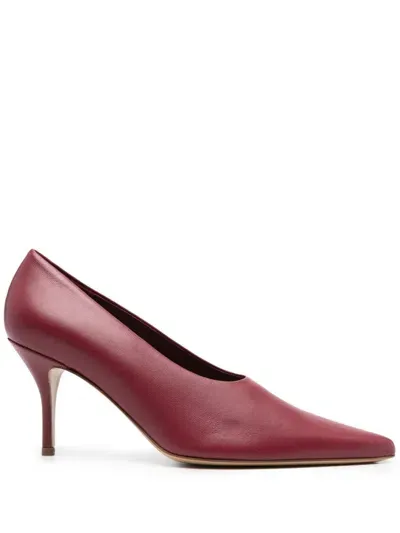 Gia Borghini 80mm Leather Pumps In Burgundy