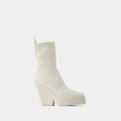 Gia Borghini Texan Boots In White