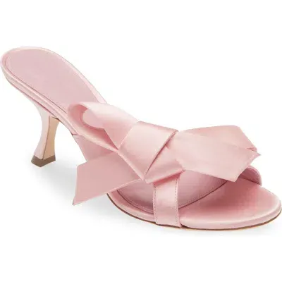 Giambattista Valli Bow Satin Sandal In Rose