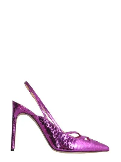 Giannico Leather Pump In Fuchsia