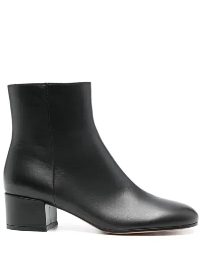 Gianvito Rossi 45mm Leather Ankle Boots In Black