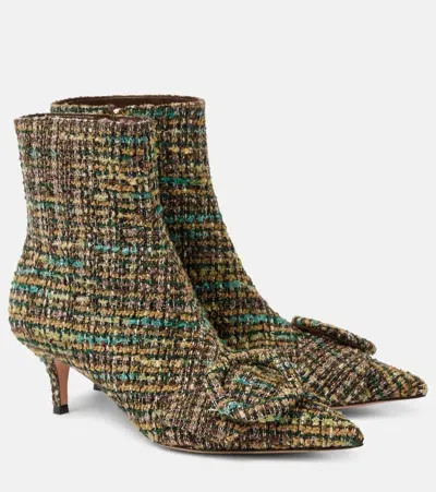 Gianvito Rossi 55 Tweed Ankle Boots In Multicoloured