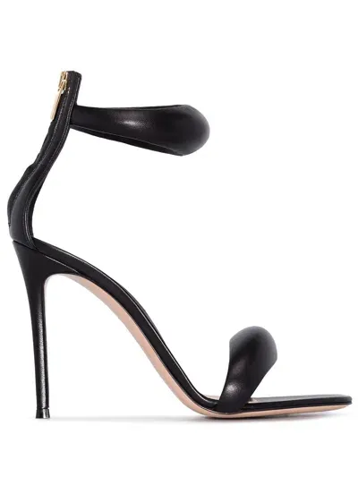 Gianvito Rossi Bijoux Leather Heel Sandals In Black