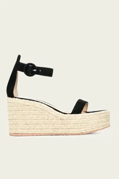 Gianvito Rossi Braided Suede Platform Sandals In Black Natural In White