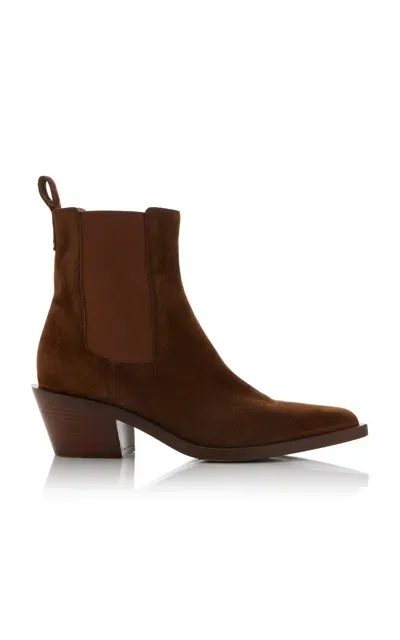 Gianvito Rossi Dover Suede Chelsea Boots In Tan