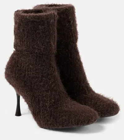 Gianvito Rossi Finny Faux Fur Sock Boots In Brown