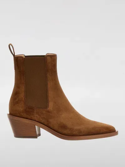 Gianvito Rossi Flat Ankle Boots  Woman Color Brown In 棕色