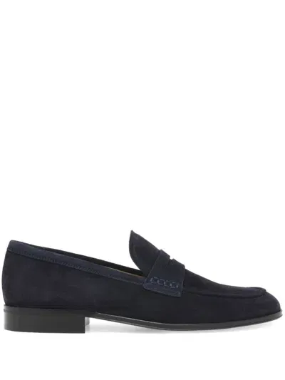 Gianvito Rossi George Suede Loafers In Blue