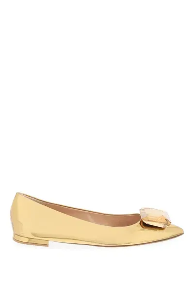 Gianvito Rossi Jaipur Ballet Flats In Gold