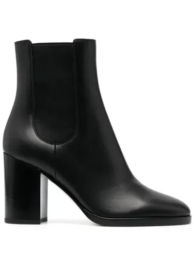 Gianvito Rossi 100mm Leather Boots In Black