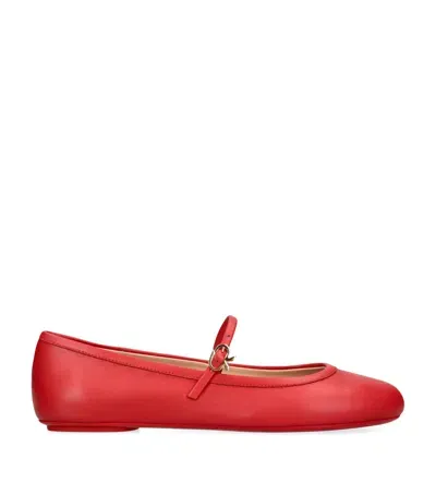 Gianvito Rossi Leather Carla Ballet Flats In Red