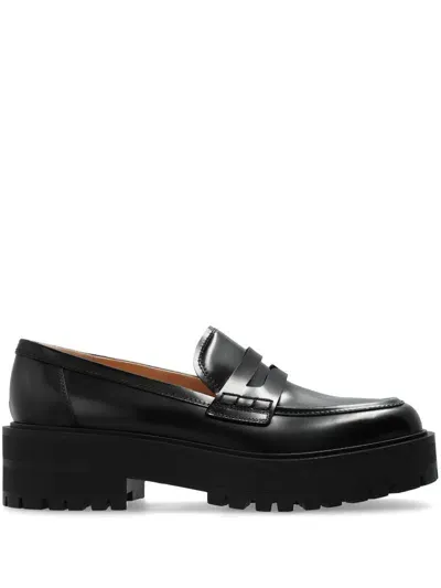 Gianvito Rossi Leather Loafer In Black