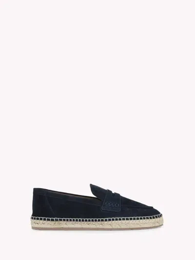 Gianvito Rossi Lido Suede Espadrilles In Denim