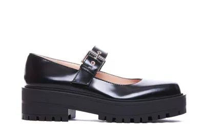 Gianvito Rossi Buckle-fastening Leather Loafers In Black