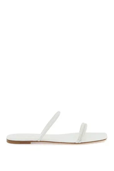 Gianvito Rossi Luxurious Rhinestone Cannes Sandals. In White White