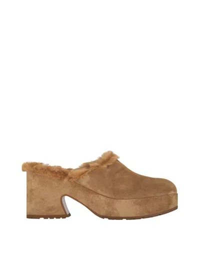 Gianvito Rossi Lyss 55 Clogs With Suede Platform In Brown