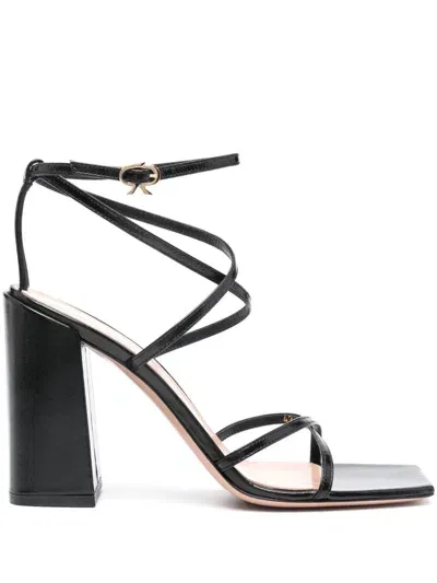 Gianvito Rossi Nuit Leather Heel Sandals In Black