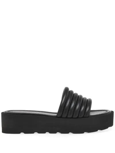 Gianvito Rossi Leather Platform Sandals In Black