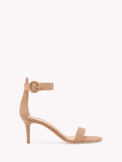 Gianvito Rossi Portofino 70 In Praline Pink Suede