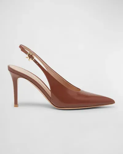 Gianvito Rossi Tokio Calfskin Slingback Pumps In Havana