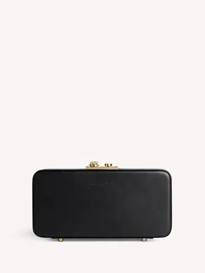 Gianvito Rossi Bella Leather Clutch In Black