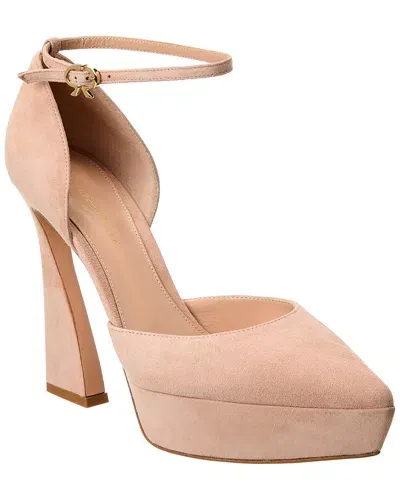 Gianvito Rossi Vertigo Suede Platform Pumps In Peach