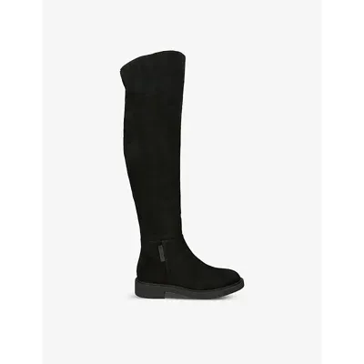 Gianvito Rossi Suede Lexington Knee-high Boots 20 In Black