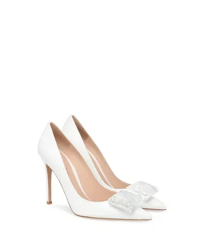 Gianvito Rossi Jaipur 105 Embellished Leather Pumps In White