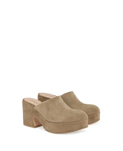 Gianvito Rossi Lyss Suede Platform Mules In Brown