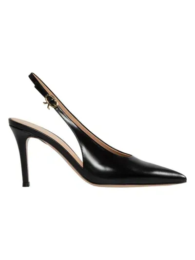 Gianvito Rossi Tokio Calfskin Slingback Pumps In Black