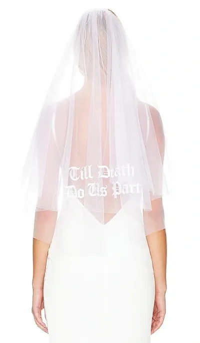 Gigi & Olive Embroidered Midi Veil In Till Death Do Us Part