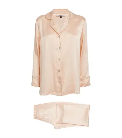 Gilda & Pearl Silk Dressing Room Pyjama Set In Pink