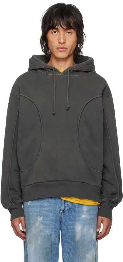 Gimaguas Gray Wave Hoodie In Dark Grey