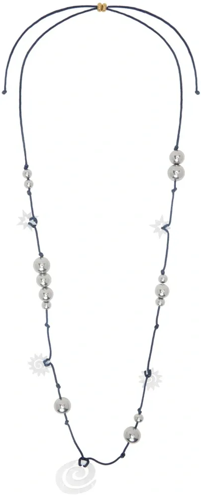 Gimaguas Navy Bola Necklace In Blue