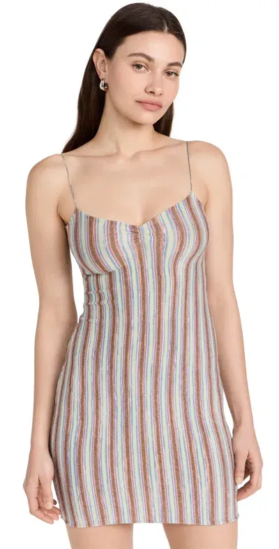 Gimaguas Simi Strip-pattern Mini Dress In Brown