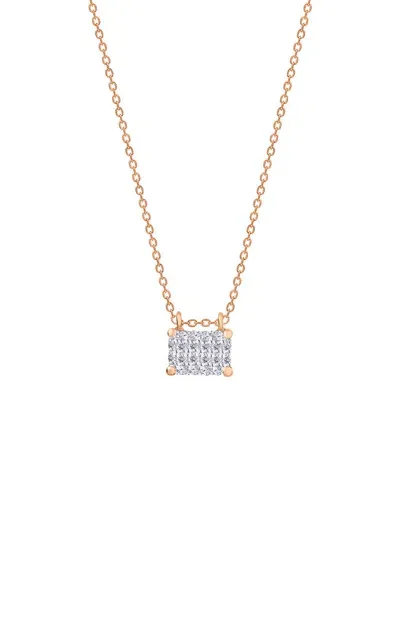 Ginette Ny 18k Rose Gold Diamond Necklace In Pink