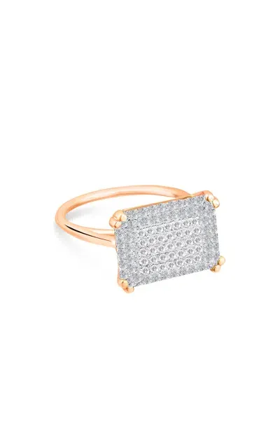 Ginette Ny 18k Rose Gold Diamond Ring In Pink