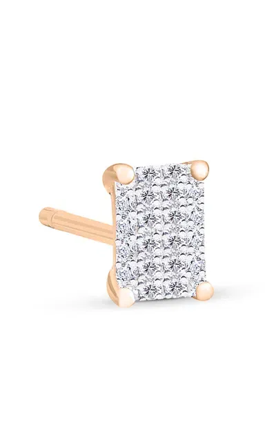 Ginette Ny 18k Yellow Gold Diamond Single Earring In Pink