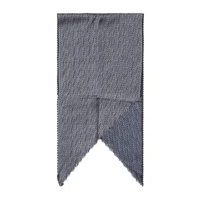 Giorgio Armani Gray Silk Blend Scarf In Blue