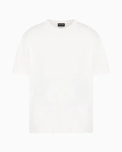 Giorgio Armani Cashmere And Cotton Interlock Crew-neck T-shirt In White