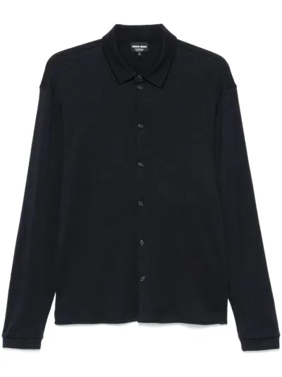 Giorgio Armani Cashmere Shirt In Blue