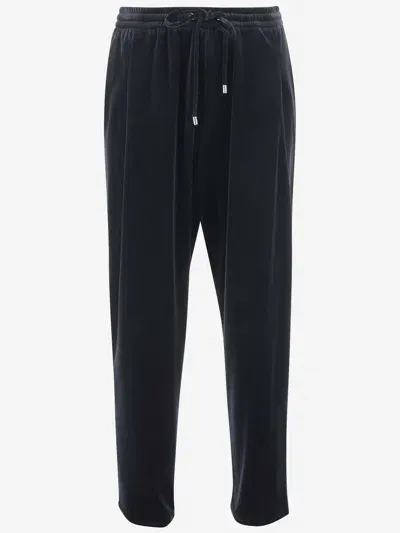 Giorgio Armani Cotton And Cashmere Blend Pants In Black