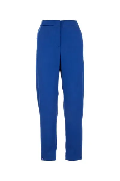 Giorgio Armani Electric Blue Silk Pant In Blu Cina