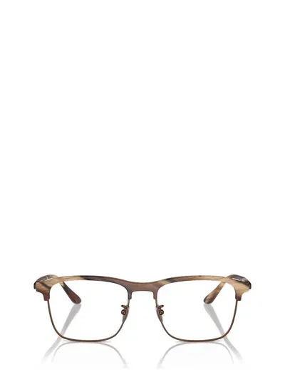 Giorgio Armani Eyeglasses In Matte Brown Horn