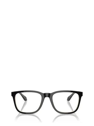 Giorgio Armani Eyeglasses In Top Black / Transparent Orange