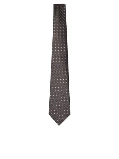 Giorgio Armani Hazelnut Patterned Silk Tie In Brown