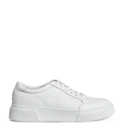 Giorgio Armani Leather Low-top Sneakers In White